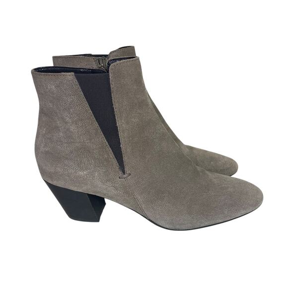 Aquatalia Suede Heeled Zip Ankle Boots Taupe Made in Italy Size US 10 - Picture 3 of 13